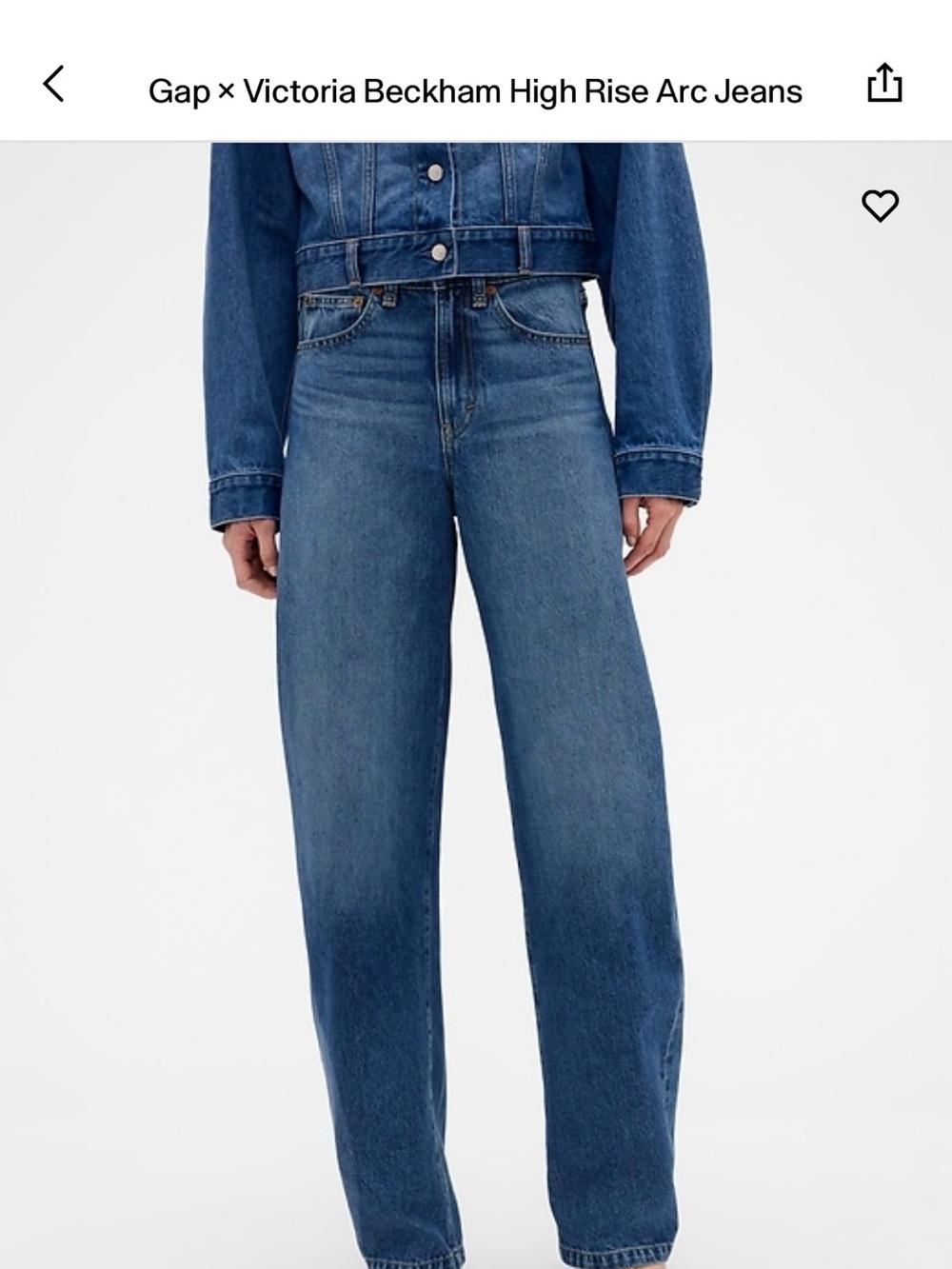 High-Rise Arc Jeans in Medium Blue by Victoria Beckham